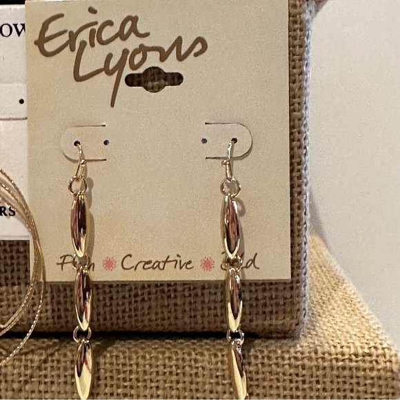 NWT 2 pairs of Earrings- gold tone dangles by Erica Lyons & Croft & Barrow - Picture 5 of 9